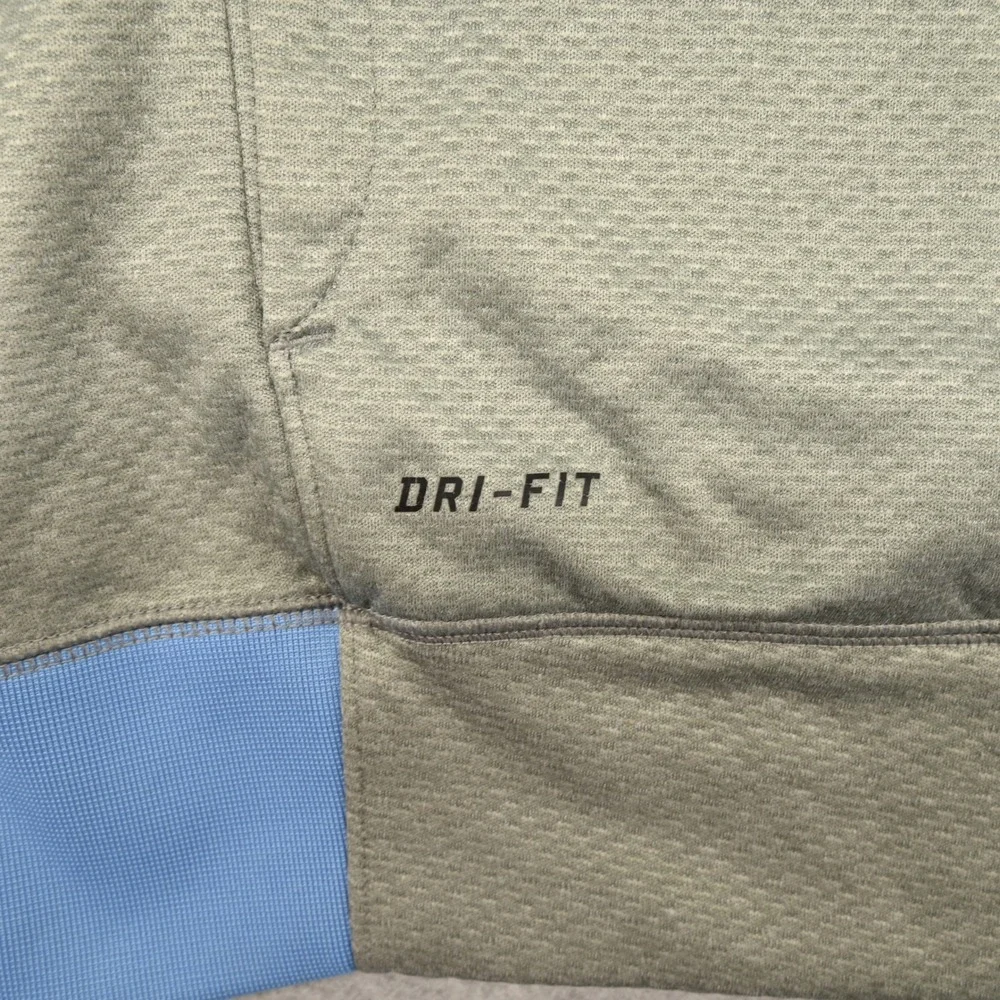 Jordan UNC Tar Heels Elite Dri Fit Hoodie Grey Back Graphic Team Issued Mens L